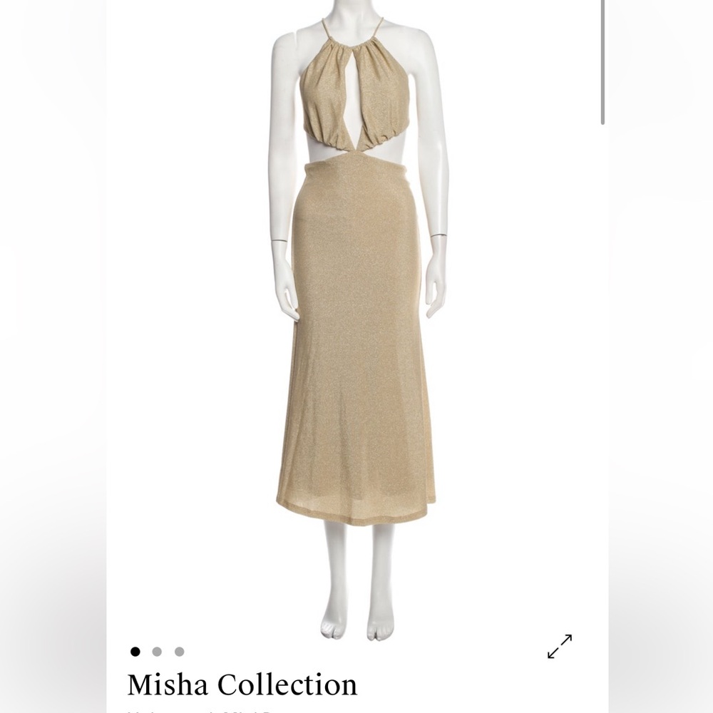 MISHA COLLECTION Gold Halter Dress